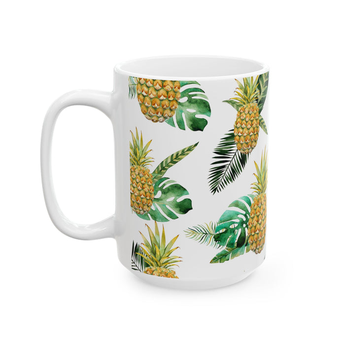 Pineapple Coffee Mug – Tropical Fruit Ceramic Cup 11oz/15oz Dishwasher Safe