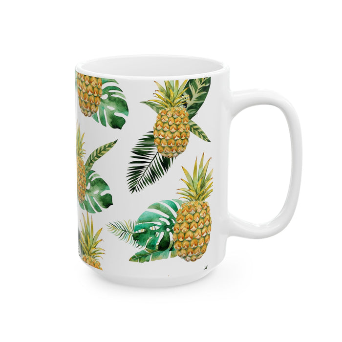 Pineapple Coffee Mug – Tropical Fruit Ceramic Cup 11oz/15oz Dishwasher Safe