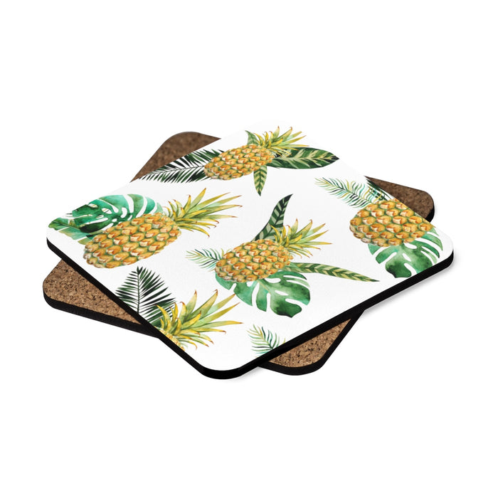 Pineapples Square Hardboard Coaster Set - 4pcs