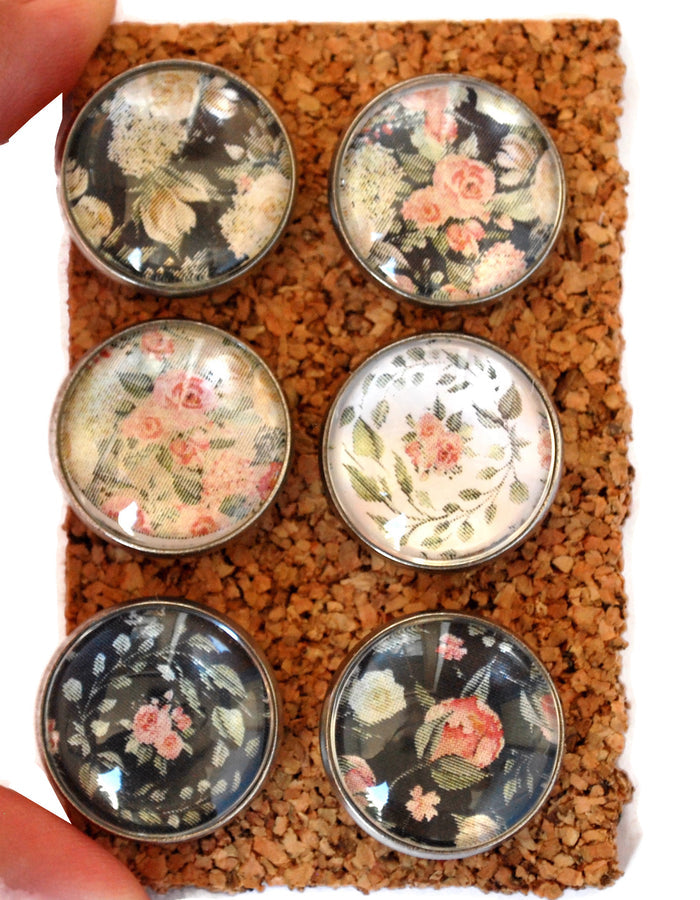Pink Rose Decorative Push Pins Thumbtacks and Corkboard Pushpins for Bulletin Boards