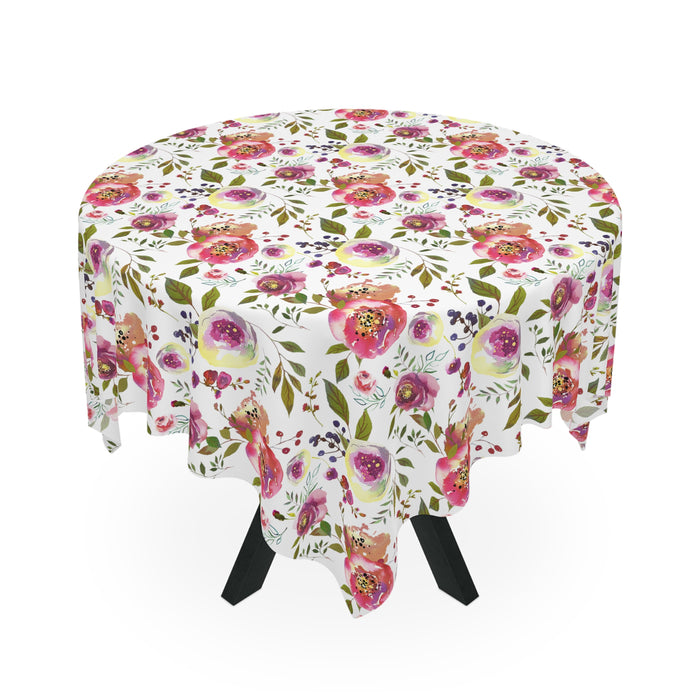 Pink Roses Flower Pattern Tablecloth  Décor