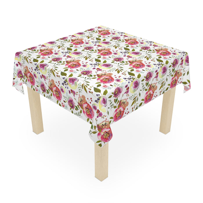 Pink Roses Flower Pattern Tablecloth  Décor
