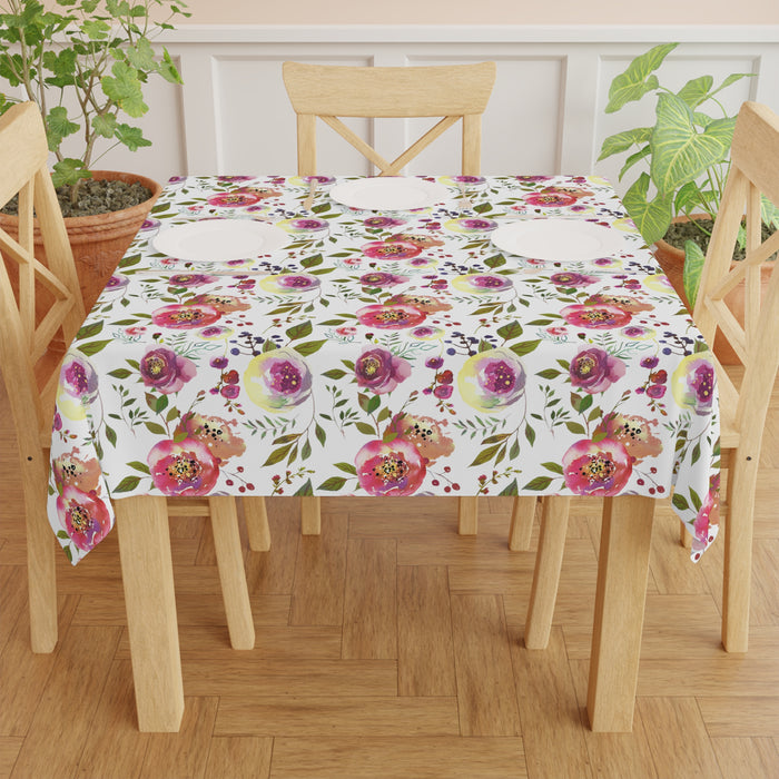 Pink Roses Flower Pattern Tablecloth  Décor