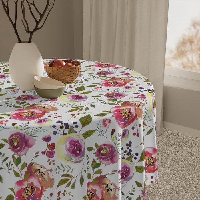 Pink Roses Flower Pattern Tablecloth  Décor