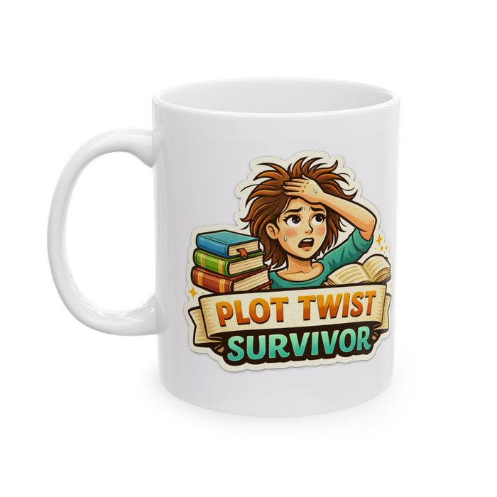 Plot Twist Survivor Mug  Funny Book Lover Gift  Reading Coffee Cup Reader Writer