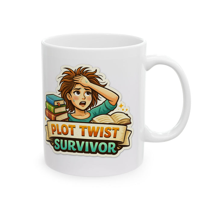 Plot Twist Survivor Mug  Funny Book Lover Gift  Reading Coffee Cup Reader Writer