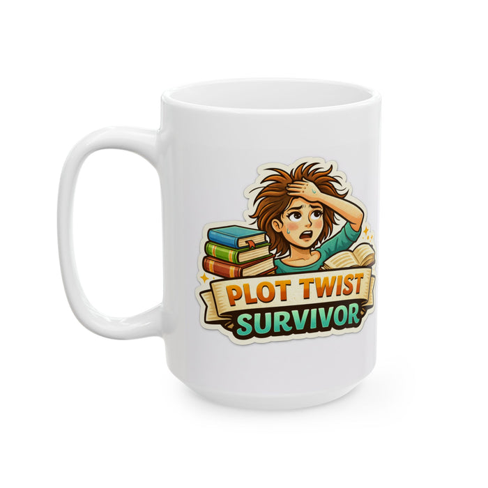Plot Twist Survivor Mug  Funny Book Lover Gift  Reading Coffee Cup Reader Writer