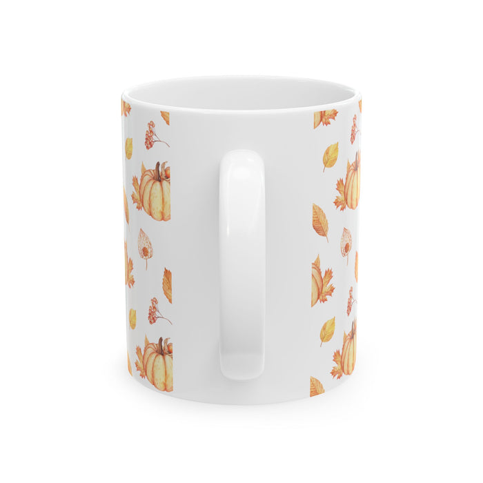 Pumpkin Coffee Mug Fall Leaves Autumn Ceramic Cup, Dishwasher & Microwave Safe