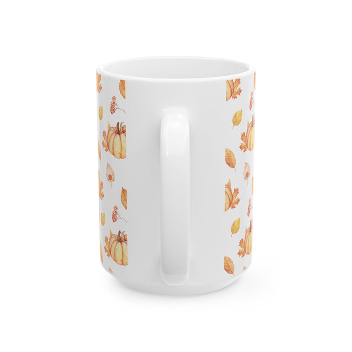 Pumpkin Coffee Mug Fall Leaves Autumn Ceramic Cup, Dishwasher & Microwave Safe