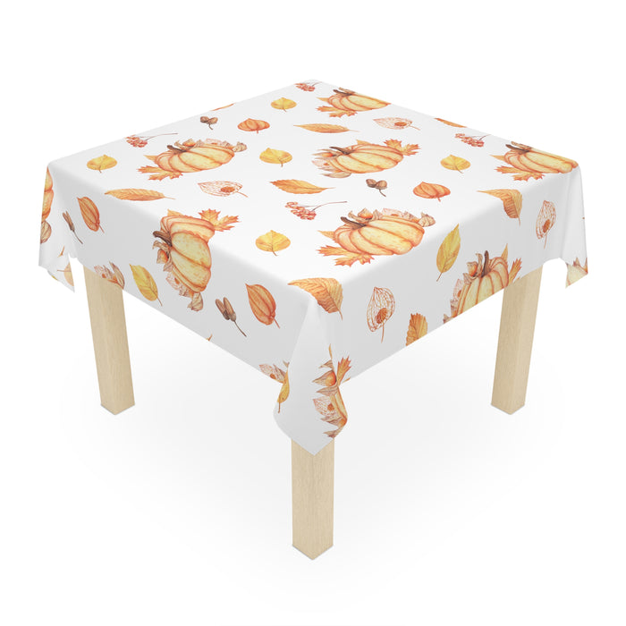 Pumpkin Fall Tablecloth Holiday  Décor Autumn Leaves