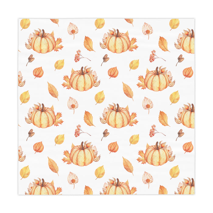 Pumpkin Fall Tablecloth Holiday  Décor Autumn Leaves