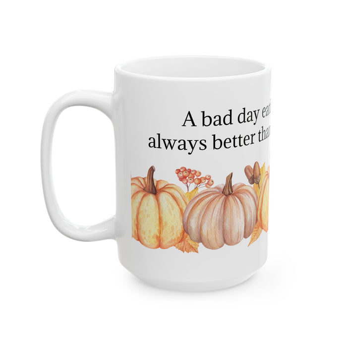 Pumpkin Pie Coffee Mug – Funny Fall Quote Cup, Autumn Ceramic, Dishwasher Safe