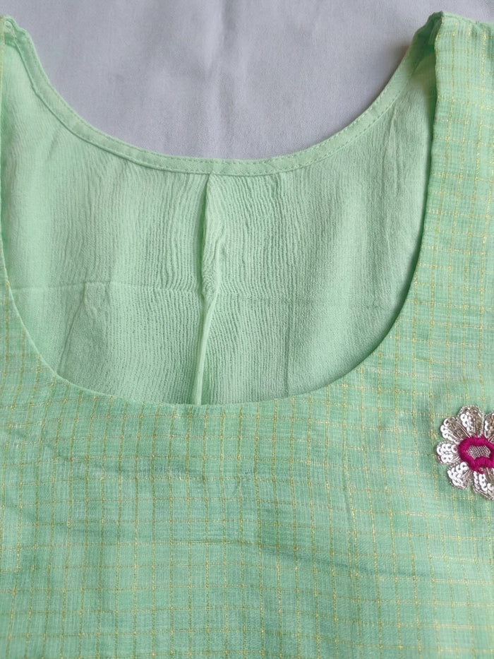 Indiehaat | Kota Doria Gota Patti Suit Green