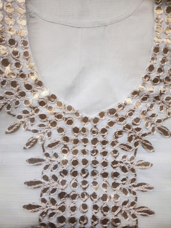 Indiehaat | Kota Doria Gota Patti Suit White