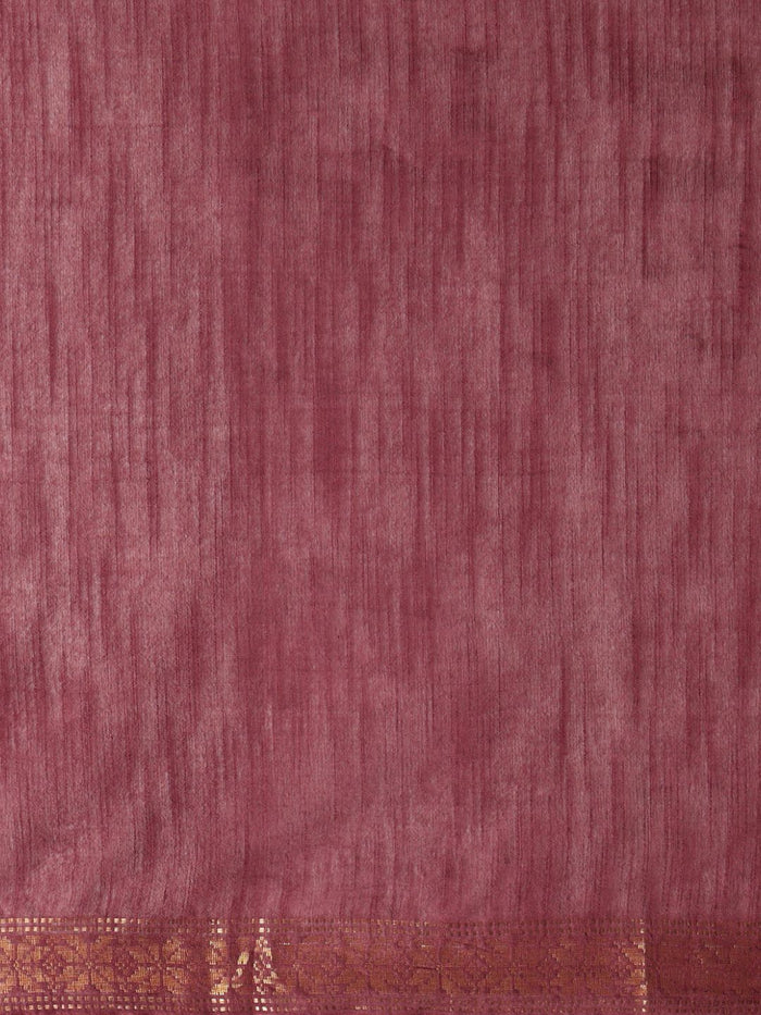 Indiehaat | Hand Dyed Kota Silk Zari Striped Saree Brown