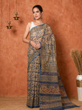 Indiehaat | Kota Doria Hand Block Print Multicolor Saree