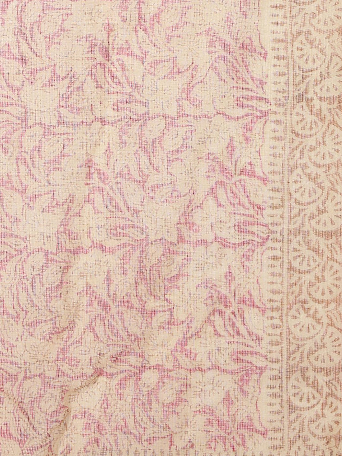 Indiehaat | Kota Doria Hand Block Print Multicolor Saree