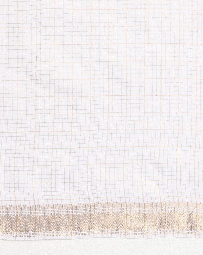 Indiehaat | Hand Dyed Katan Silk Saree White