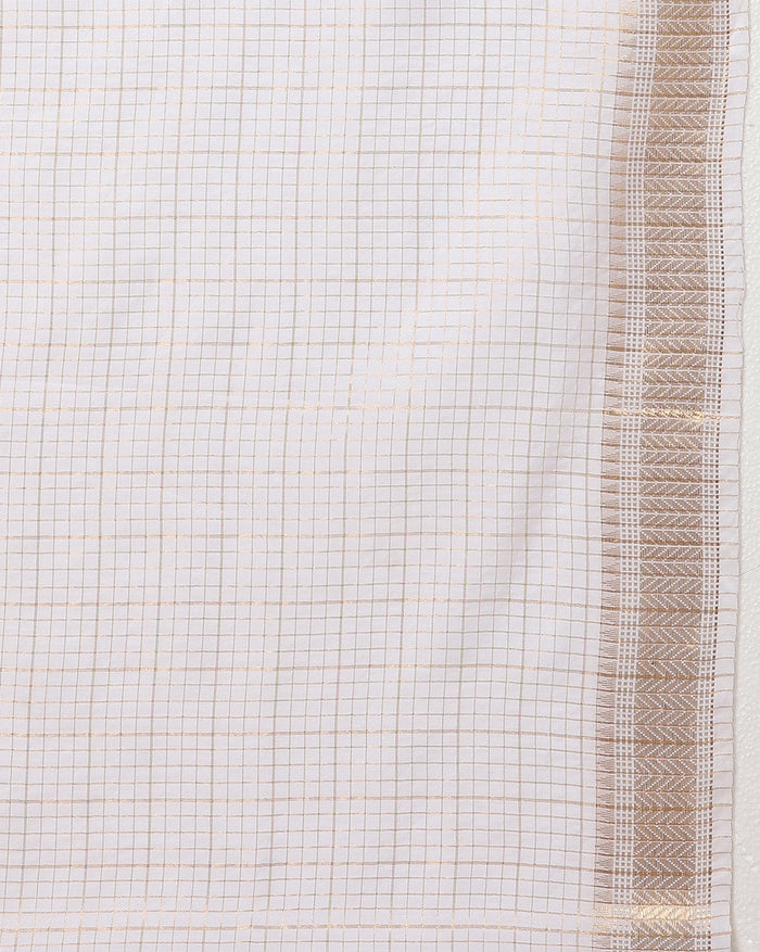Indiehaat | Hand Dyed Katan Silk Saree White