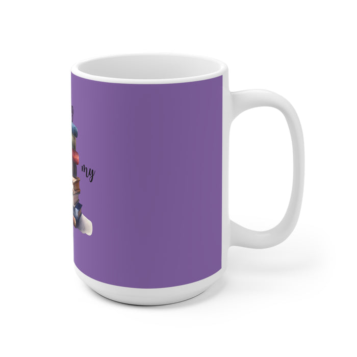 Reading is my Therapy Purple Ceramic Coffee Mug Library Books