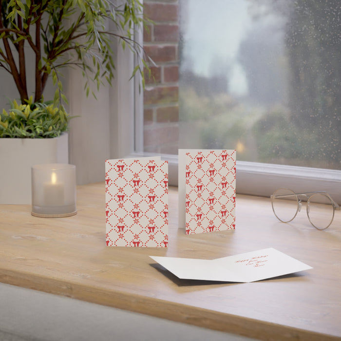 Handmade Christmas cards with red bows