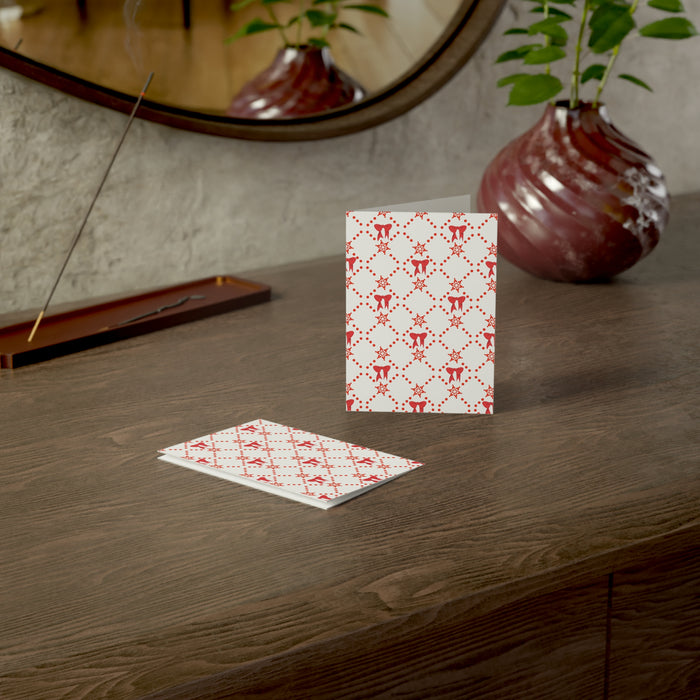 Handmade Christmas cards with red bows
