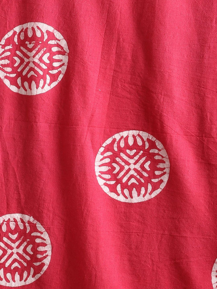 Indiehaat | Kota Doria Hand Wax Batik Suit Maroon