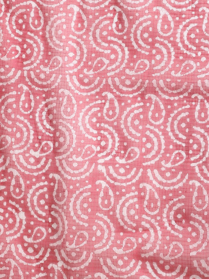 Indiehaat | Kota Doria Hand Wax Batik Suit Pink