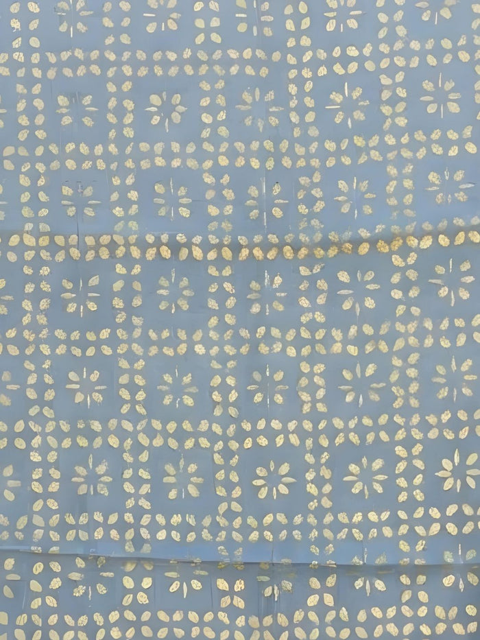 Indiehaat | Pure Chandei Silk Applique Saree Gray