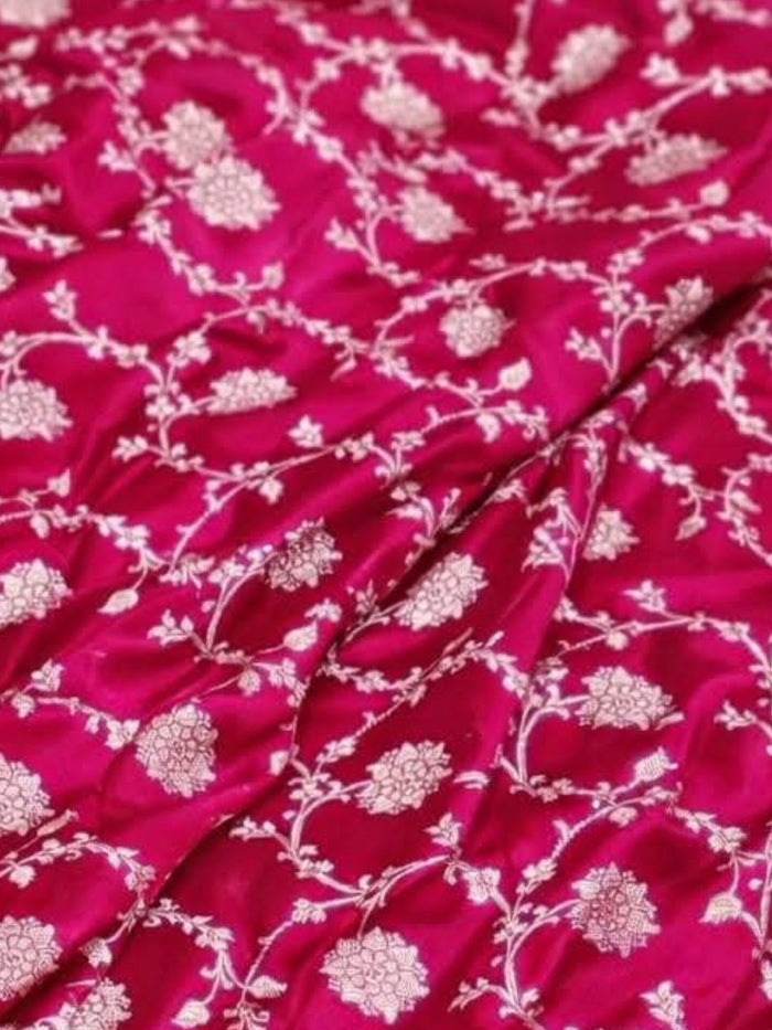 Indiehaat | Pink Mashru Katan Silk Saree | Brocade