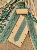 Indiehaat | Jamdani Cotton Suit Material Beige