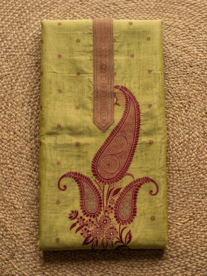 Indiehaat | Jamdani Cotton Suit Material Yellow