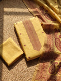Indiehaat | Jamdani Cotton Suit Material Yellow