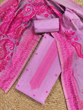 Indiehaat | Jamdani Cotton Suit Material Purple