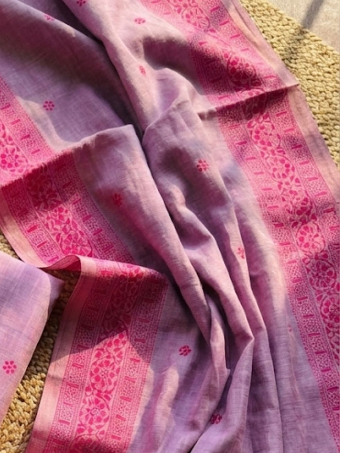 Indiehaat | Jamdani Cotton Suit Material Purple