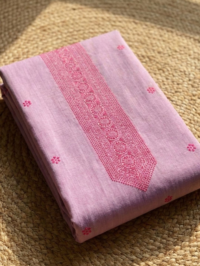 Indiehaat | Jamdani Cotton Suit Material Purple