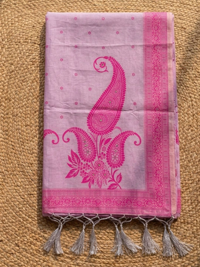 Indiehaat | Jamdani Cotton Suit Material Purple