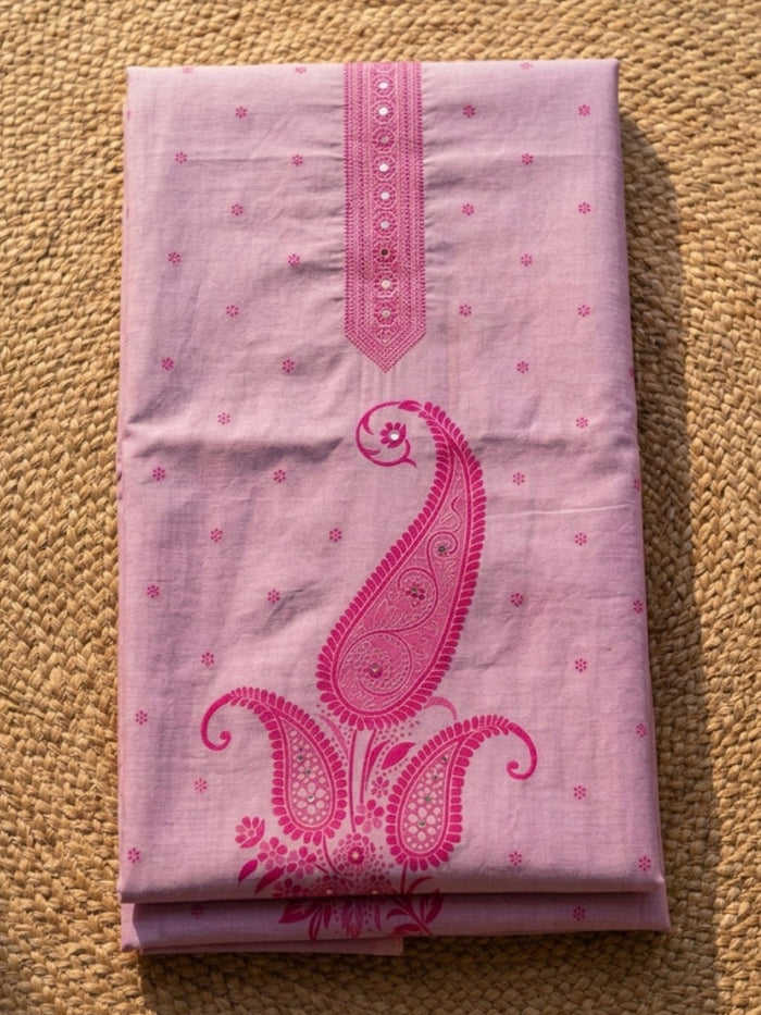 Indiehaat | Jamdani Cotton Suit Material Purple