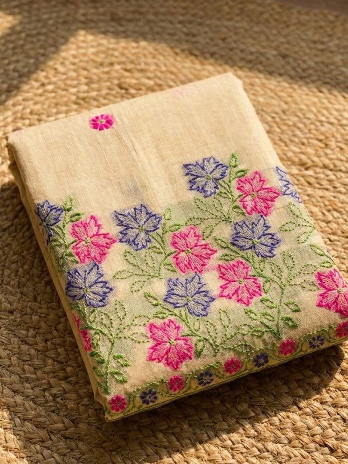 Indiehaat | Jamdani Cotton Suit Material White