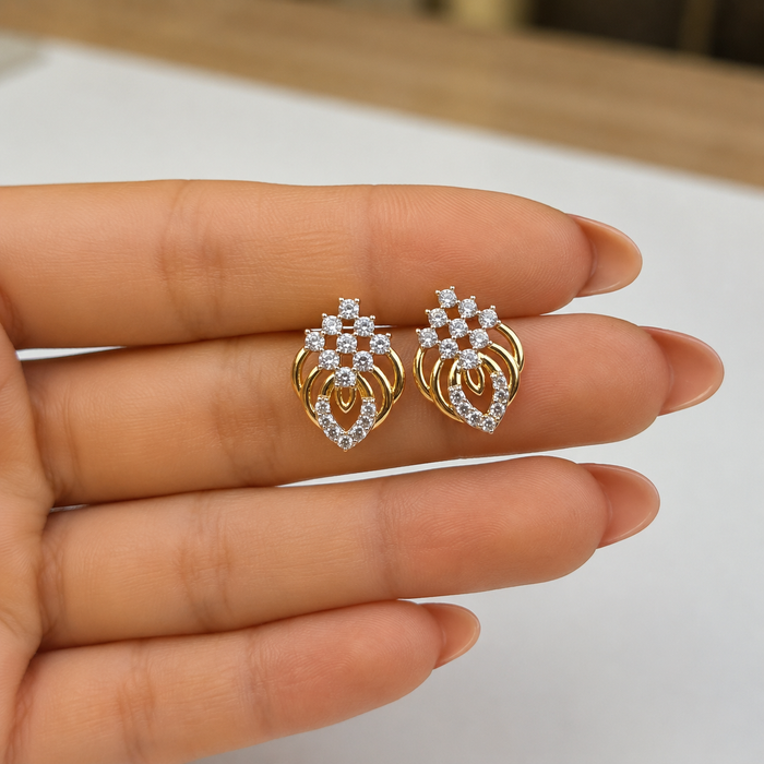 Royal Bloom Crystal Stud Earrings