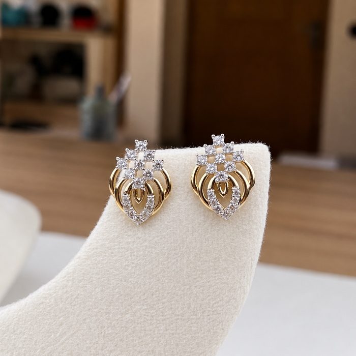 Royal Bloom Crystal Stud Earrings