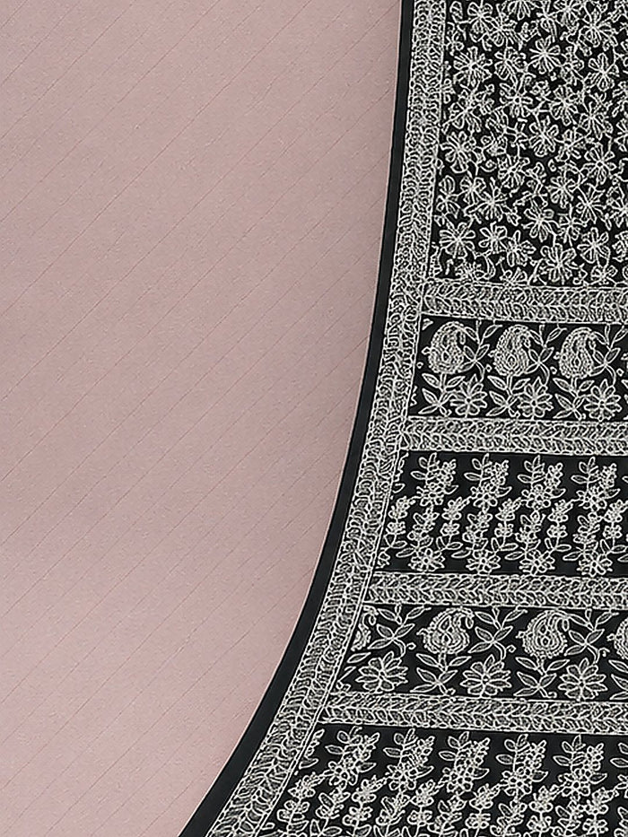 Indiehaat | Pink Georgette Chikankari Saree | Party Wear