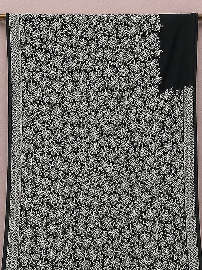 Indiehaat | Pink Georgette Chikankari Saree | Party Wear