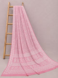 Indiehaat | Pink Georgette Chikankari Saree | Party Wear