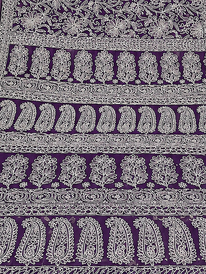 Indiehaat | Green Georgette Chikankari Saree | Party Wear