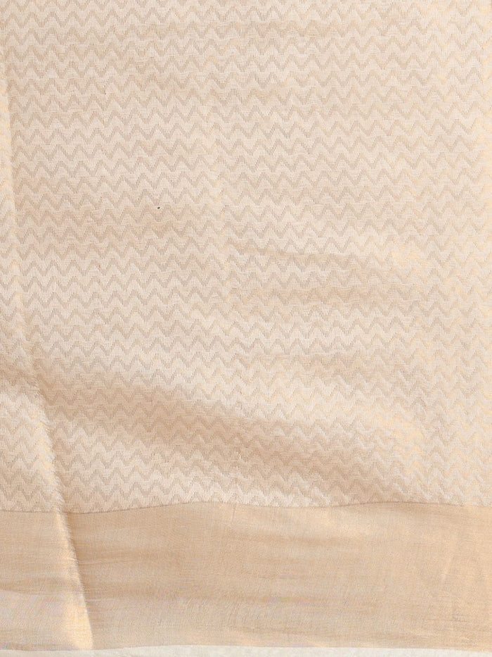 Indiehaat | Hand Dyed Kota Banarasi Silk Saree Beige