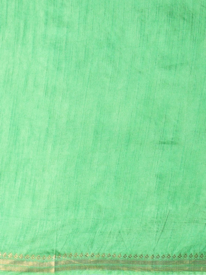 Indiehaat | Hand Dyed Kota Banarasi Silk Saree Green