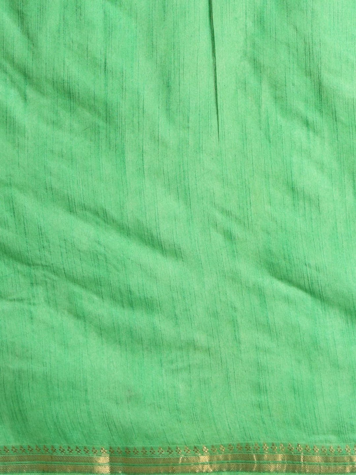 Indiehaat | Hand Dyed Kota Banarasi Silk Saree Green