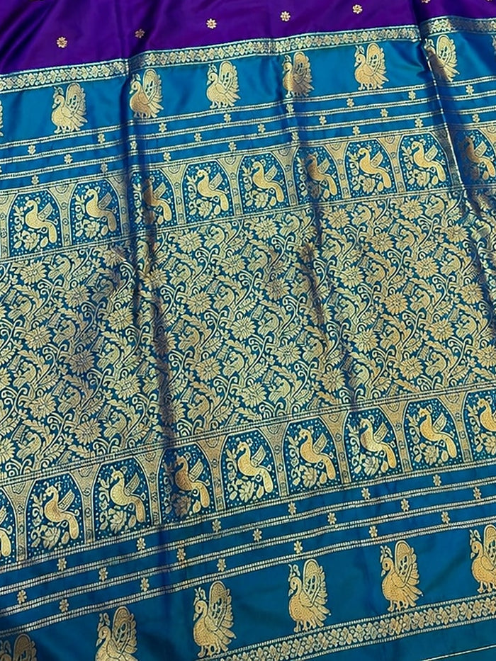 Indiehaat | Paithani Silk Handloom Saree Violet