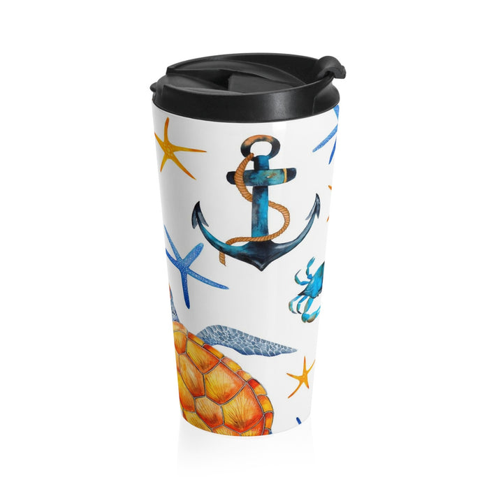 Sea Turtle Tropical Stainless Steel Travel Mug 15 oz Beach Theme